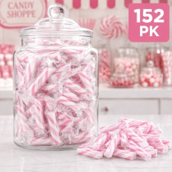 Pink Strawberry Small Candy Sticks - 152Pk