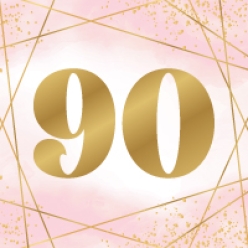 90th Birthday Pink Watercolour
