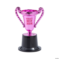 Pink World's Best Mom Trophies - 12Pk