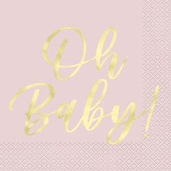 Pink & Metallic Gold Oh Baby Shower