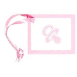 Pink Pacifier Favour Tags - 12pk
