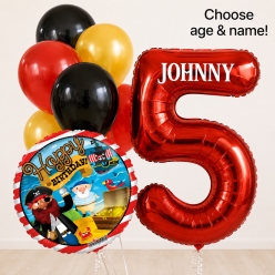 Pirate PERSONALIZED Name & Single Age Balloon Bouquet