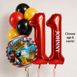 Pirate PERSONALIZED Name & Double Age Balloon Bouquet