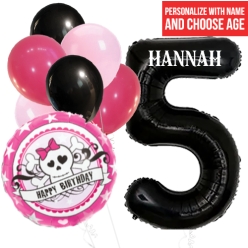 Pirate Girl PERSONALIZED Name & Single Age Balloon Bouquet