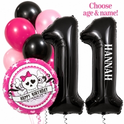 Pirate Girl PERSONALIZED Name & Double Age Balloon Bouquet