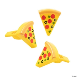 Pizza Shaped Whistles - 12Pk