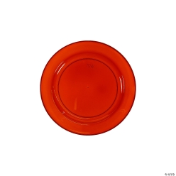 Premium Amber Plastic Dessert Plates - 25Pk
