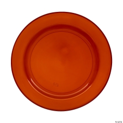 Premium Amber Plastic Dinner Plates - 25Pk