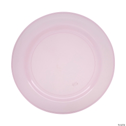 Premium Blush Plastic Dinner Plates - 25Pk