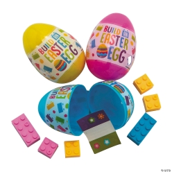 Build-an-Egg Colour Brick Filled Easter Eggs-12Pk