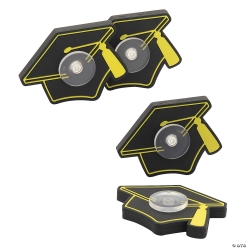 Black & Gold Graduation Cap Fidget Spinners-12Pk