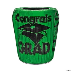 Graduation - Green 75 Inch Trash Can Cover