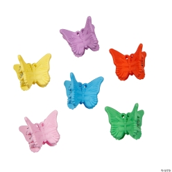 Bright Colour Butterfly Hair Clips-48Pk