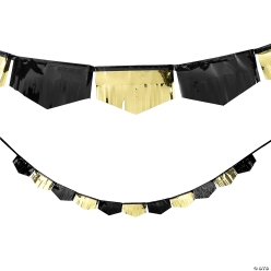 Black & Gold Foil Fringe 9 Ft. Banner