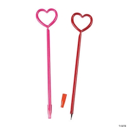 Plastic Heart Pens - 12pk