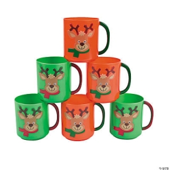 Holiday Reindeer Mugs - 12Pk