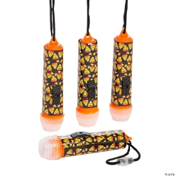 Halloween Candy Corn Flashlights on Rope - 12 Pk