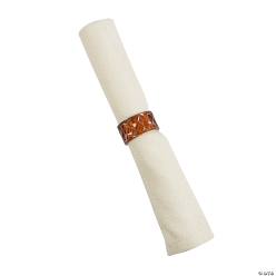 Orange Patterned Plastic Napkin Ring-12Pk