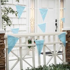 Blue & White Argyle Plastic Banner