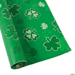 St. Patrick's Shamrock Tablecloth Roll - 100ft.