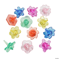 Colourful Transparent Plastic Spin Tops-72Pk