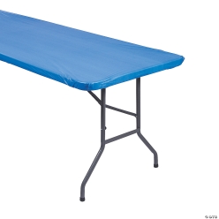 Royal Blue Fitted Rectangle 6 Ft. Fitted Plastic Tablecloth