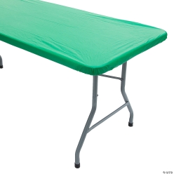 Green Fitted Rectangle 6 Ft. Fitted Plastic Tablecloth