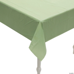 Sage Green Rectangle Plastic Tablecloth