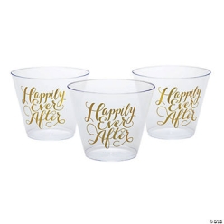 Happily Ever After Clear Plastic Tumblers-50Pk