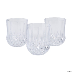 Clear Stemless Patterned Wine Glasses-12Pk