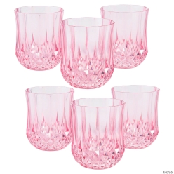 Pink Stemless Patterned Wine Glasses-48Pk