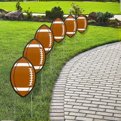 Football Shaped Plastic Yard Signs - 6Pk