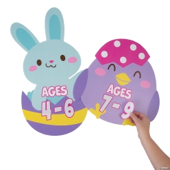 Easter Whimsy Egg Hunt Age Range Single-Sided Plastic Yard Signs