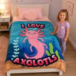 Axolotl Plush Bed Blanket