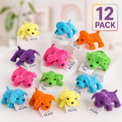 Positive Plush Dogs with Card - 12Pk
