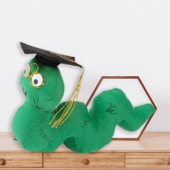 Large Plush Autograph Graduation Bookworm
