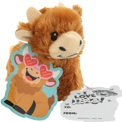 Plush Highland Cow Valentine Exchange with Card