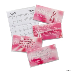 2026 - 2027 Religious Pink Ribbon Pocket Planner Calendars-12Pk