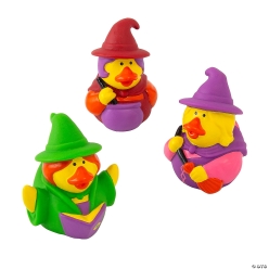 Halloween Witch Rubber Ducks in Pointed Hats-12Pk