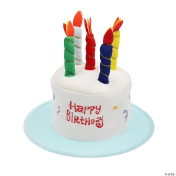 Birthday Cake with Colourful Candles Hat