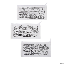 Religious Colour Your Own Pencil Cases-12Pk