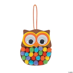 Pom-Pom Owl Ornament Craft Kit - 12Pk