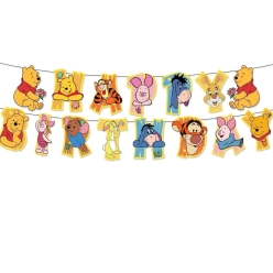 Pooh Happy Birthday 9 Ft Die Cut Banner