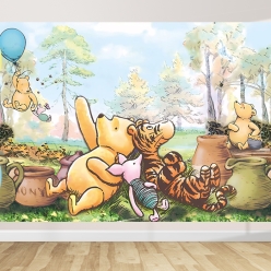 Vintage Pooh 5 FT FABRIC Keepsake Backdrop