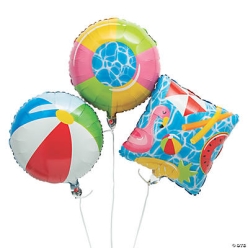 Pool Party Large Foil Balloons - 3 PACK