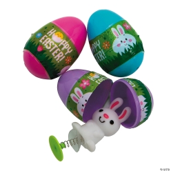 Easter Bunny & Chick Pop Up Toy-Filled Easter Eggs-24Pk