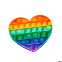 Rainbow Heart Bubble Popping Toys-6Pk