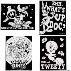 Looney Tunes Colour Your Own Fuzzy Posters-24Pk