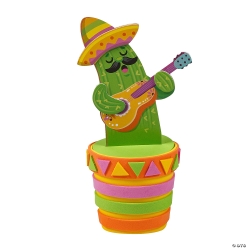 Cinco de Mayo Cactus Flower Pot Craft Kit-12Pk