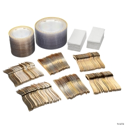 Premium Gold Dot Tableware Kit for 96